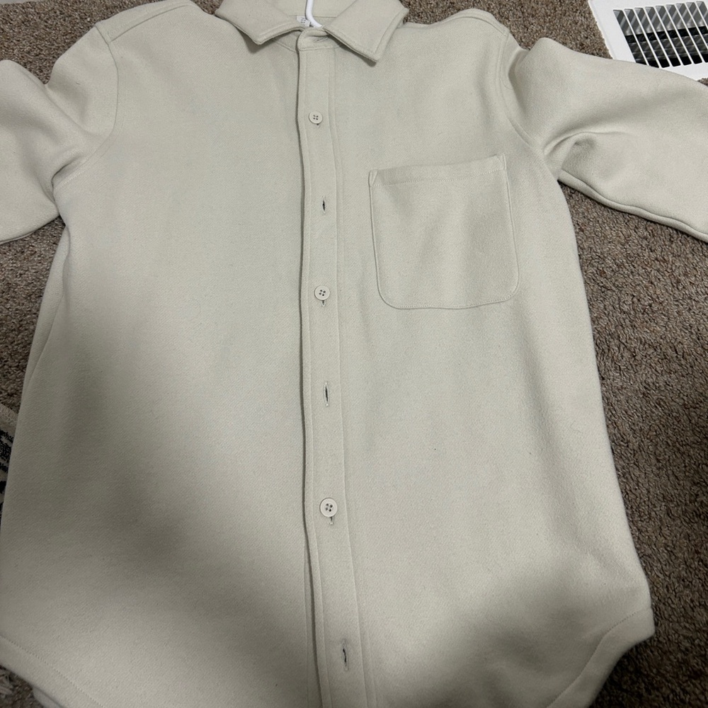 CRZ YOGA Cream Button-Up Sweater